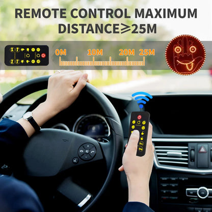 Car LED Funny Facial Expression Light With Remote Control Rear Window Multi-function Lamp Exterior Accessories