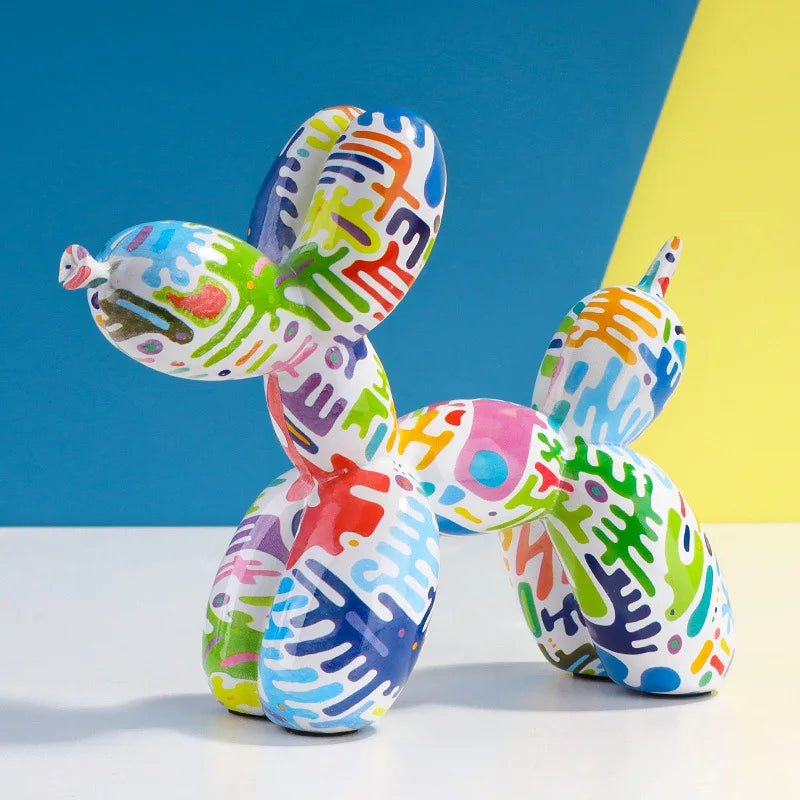 Vilead Pop Art Graffiti Balloon Dog sculpture