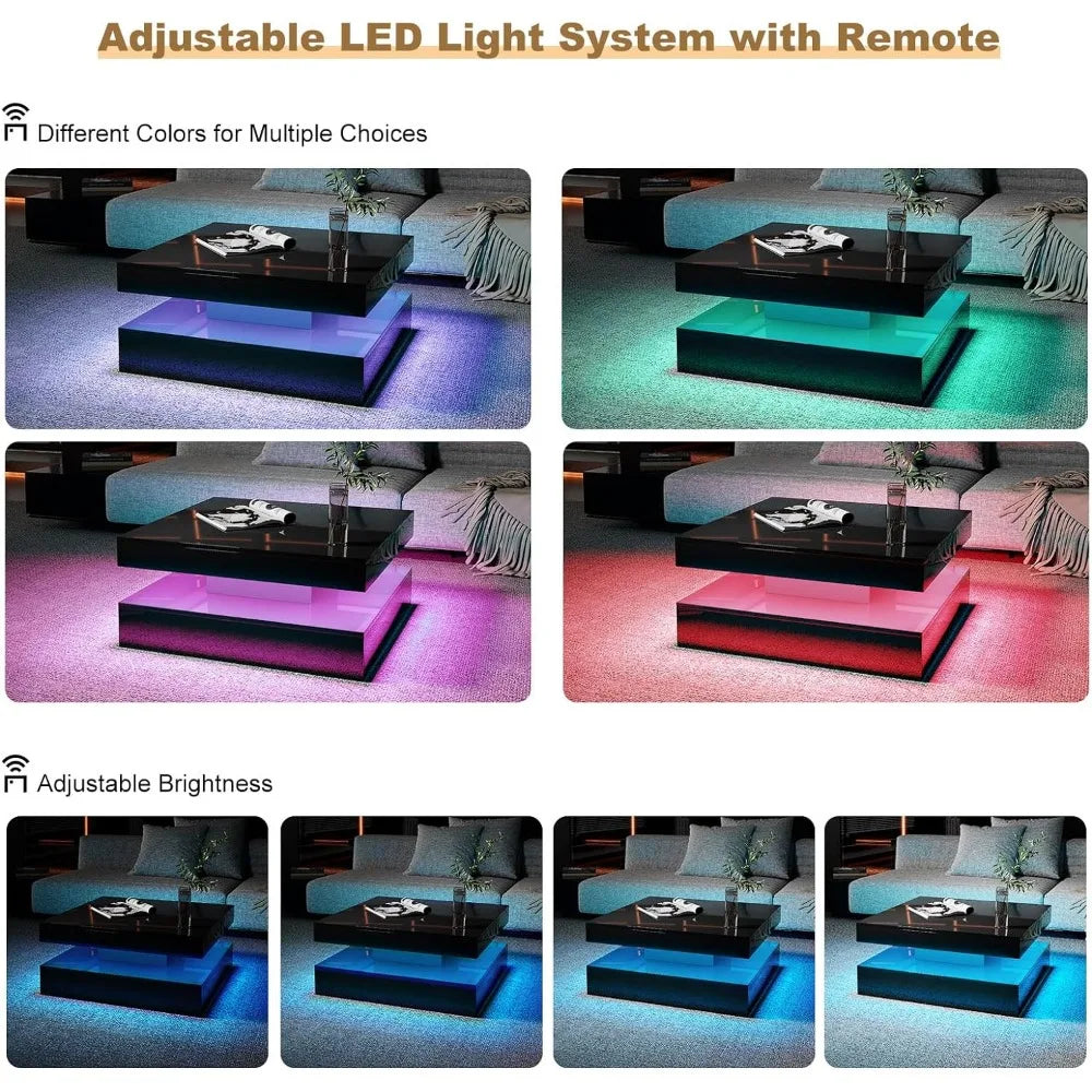 Black LED Coffee Table