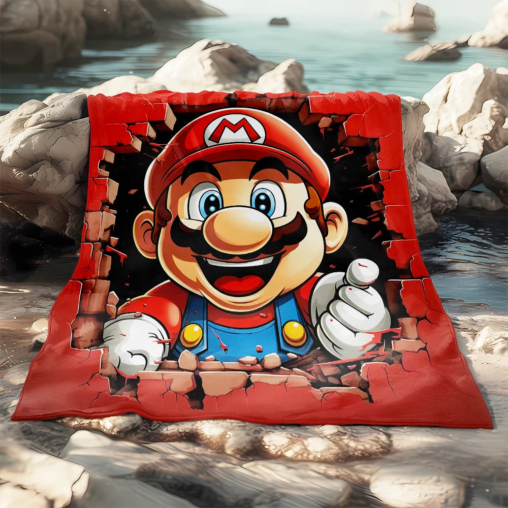 Soft Mario HD Printed Throw Blankets.