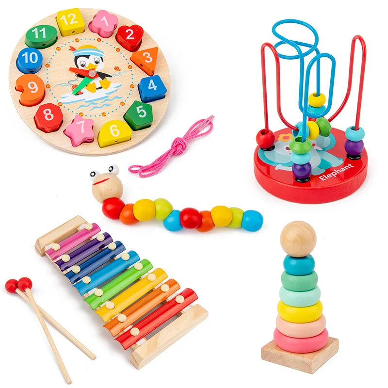 Montessori Wooden Toys for Babies Development Games Wood Puzzle