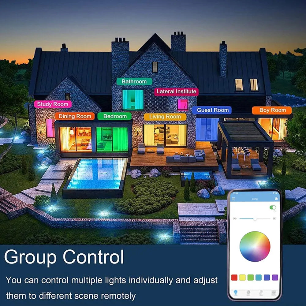 Modern RGB 60W Smart Ceiling Lights With Bluetooth & Remote Control AC220V