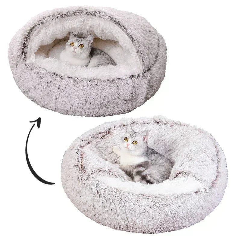 Winter dog Plush Round Bed Pet