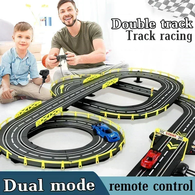 Electric Rail Car Double Remote Control Car Racing Track