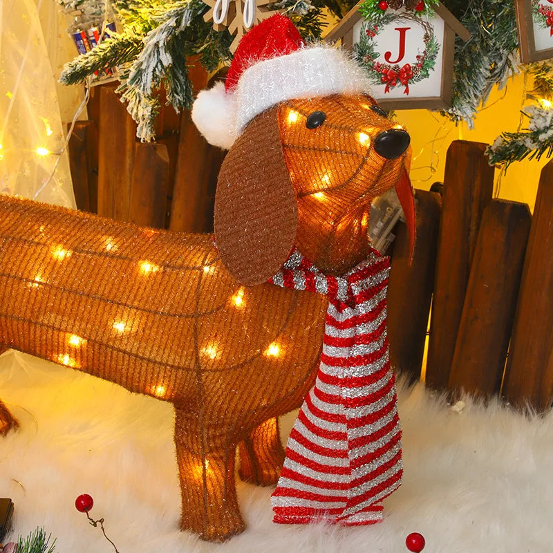 Christmas Lighted Dachshund Wiener Dog 2.3ft