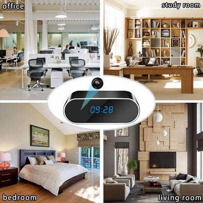 1080P WiFi Mini Camera Full HD Clock Camera with Movement Detect Night Vision for Home and Office Surveillance