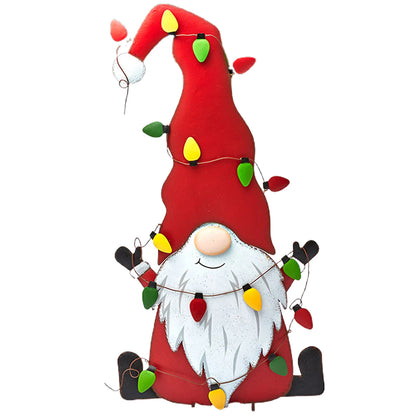 Metal Gnome Yard Stake Christmas Decorative Ornaments