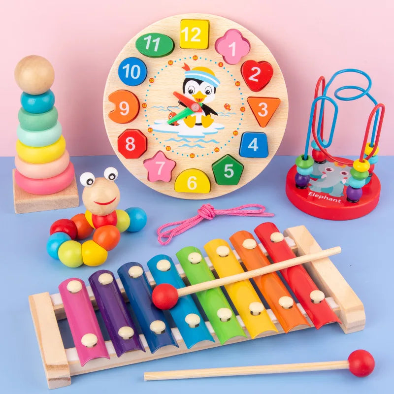 Montessori Wooden Toys for Babies Development Games Wood Puzzle