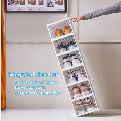 Foldable Shoe Racks Stackable Transparent Multi-Layer Storage