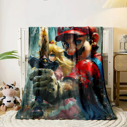 Soft Mario HD Printed Throw Blankets.