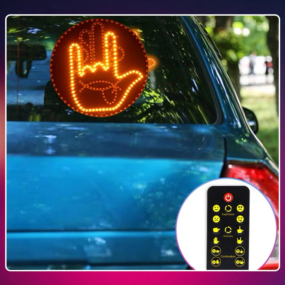 Car LED Funny Facial Expression Light With Remote Control Rear Window Multi-function Lamp Exterior Accessories