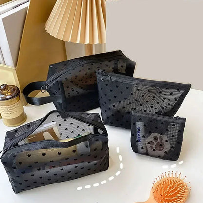 Women Mesh Cosmetic Bag Large-Capacity Organizer Makeup Bag Multifunctional