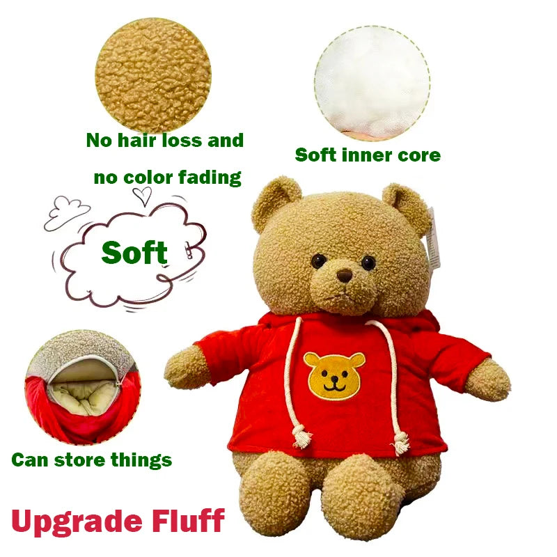 30/40cm Plush Bear Hidden Safes Storage Compartment