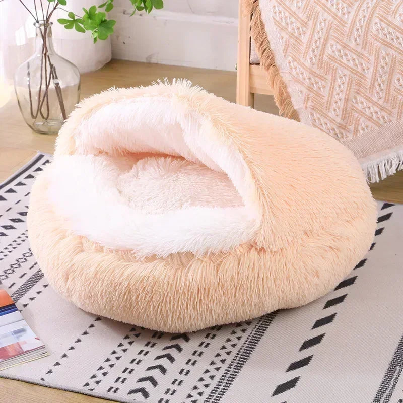 Winter dog Plush Round Bed Pet