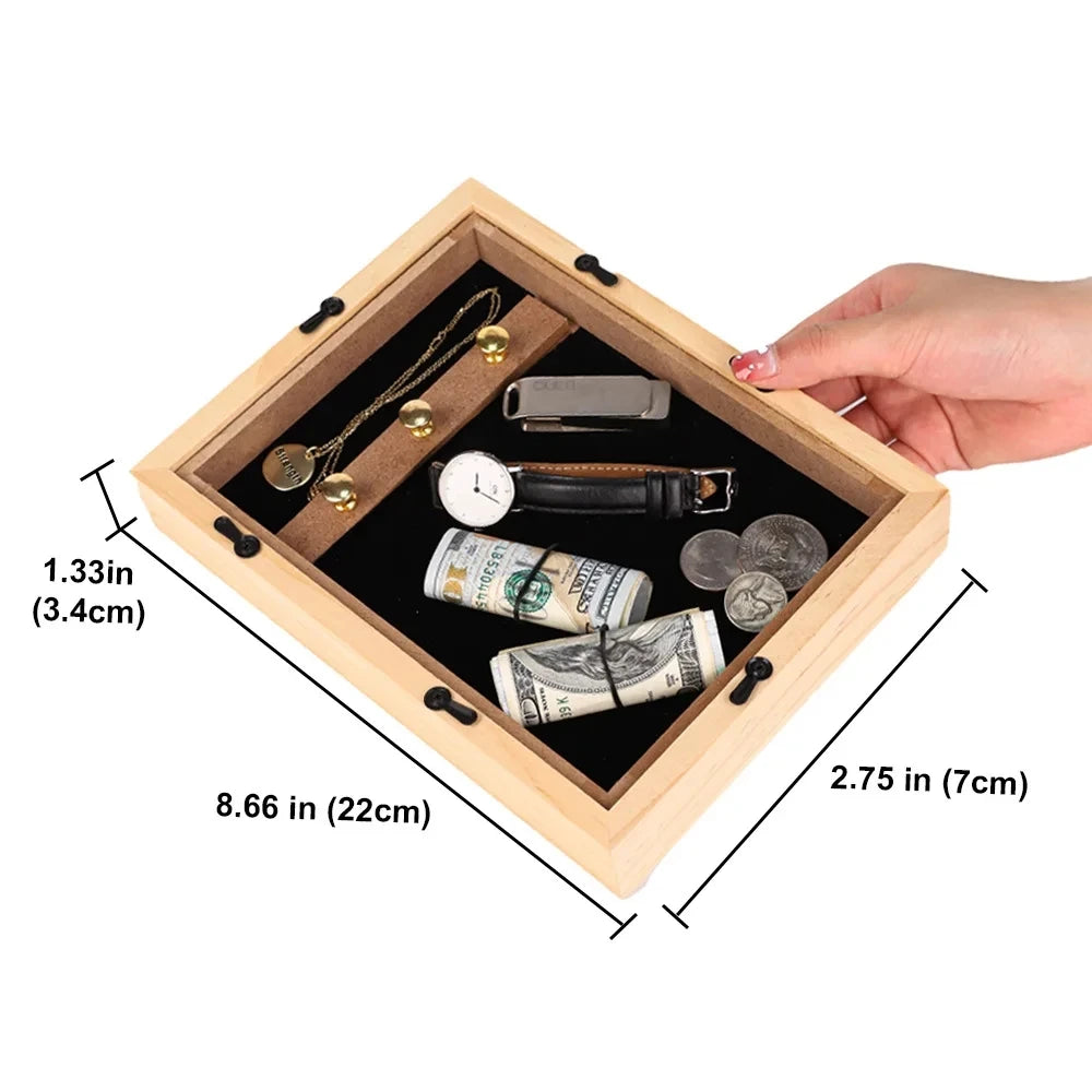 Hidden Wooden Photo Frame Sight Secret Storage Compartment Diversion Stash Safe Container