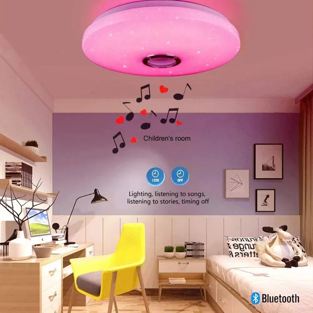 Modern RGB 60W Smart Ceiling Lights With Bluetooth & Remote Control AC220V