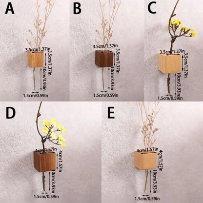 Wooden Test Tube Vase DIY Flower Arrangement Magnetic Simulation Flower Vase