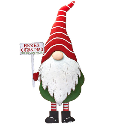 Metal Gnome Yard Stake Christmas Decorative Ornaments