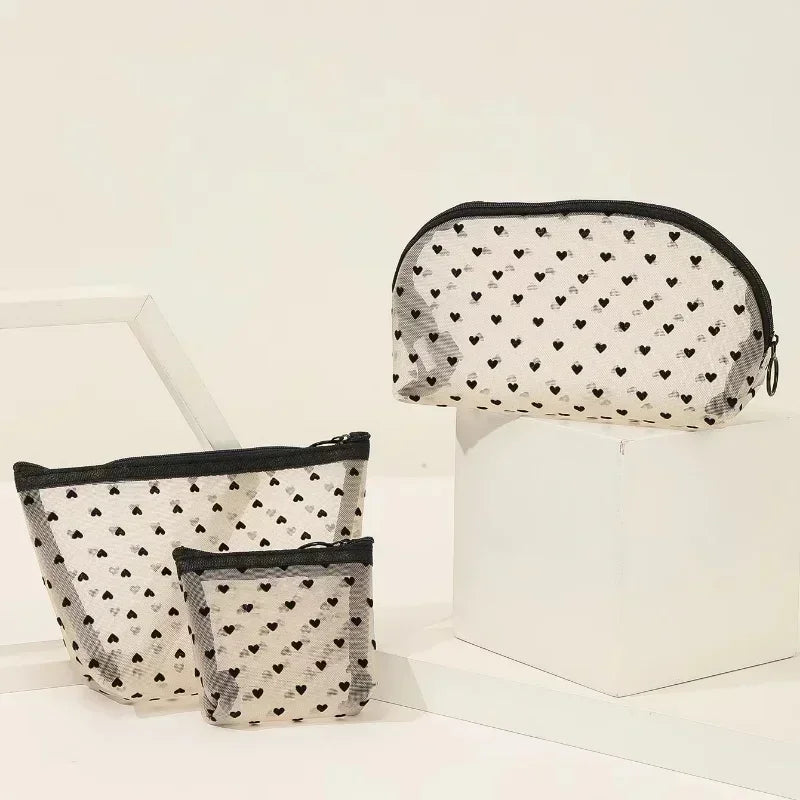 Women Mesh Cosmetic Bag Large-Capacity Organizer Makeup Bag Multifunctional