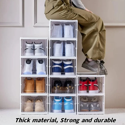 Foldable Shoe Racks Stackable Transparent Multi-Layer Storage