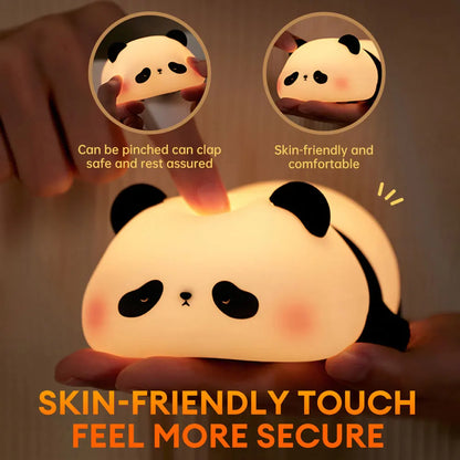 LED  Silicone Panda Lamp USB Rechargeable Timing Function