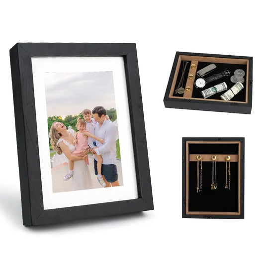 Hidden Wooden Photo Frame Sight Secret Storage Compartment Diversion Stash Safe Container