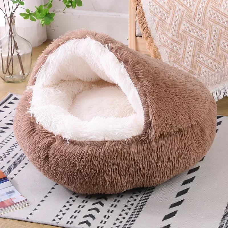 Winter dog Plush Round Bed Pet