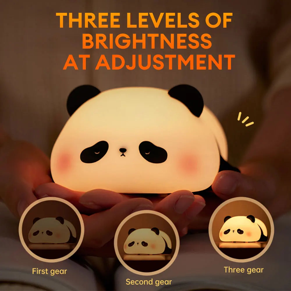 LED  Silicone Panda Lamp USB Rechargeable Timing Function