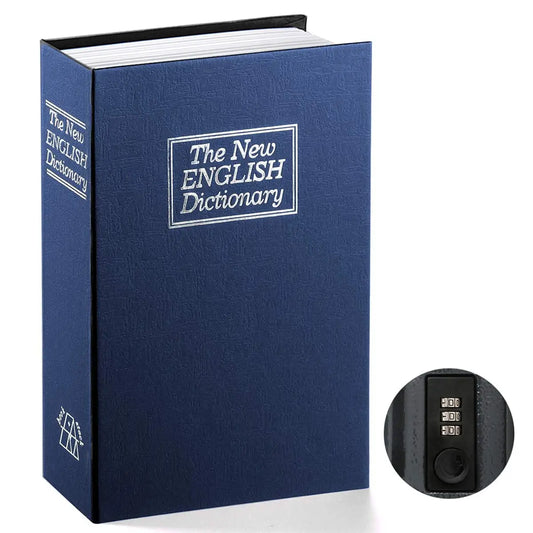 Book Safe with Combination Lock Dictionary Diversion Metal Lock Box