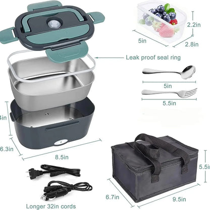 1.5 L 60W Electric Lunch Box Food Warmer Portable - Leak Proof, Lunch Heating Microwave