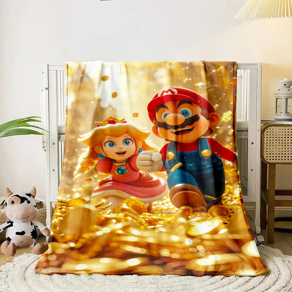 Soft Mario HD Printed Throw Blankets.