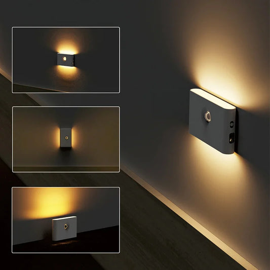 Smart Linkage Motion Sensor Night Light Rechargeable Wireless Magnetic LED