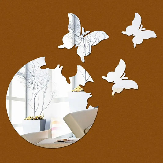 4pcs 3D Butterfly Mirror Wall Sticker Room Decor