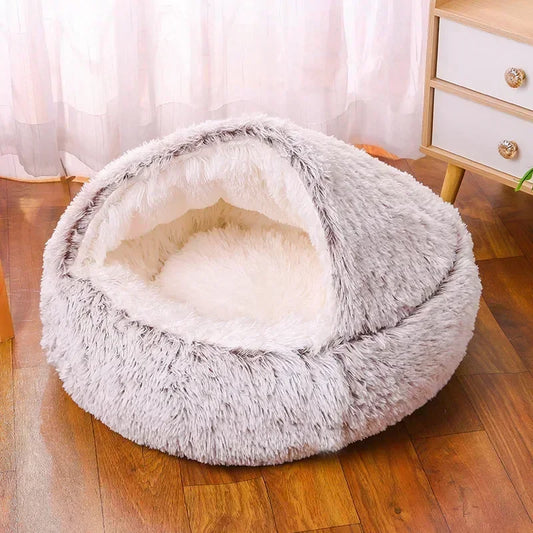 Winter dog Plush Round Bed Pet