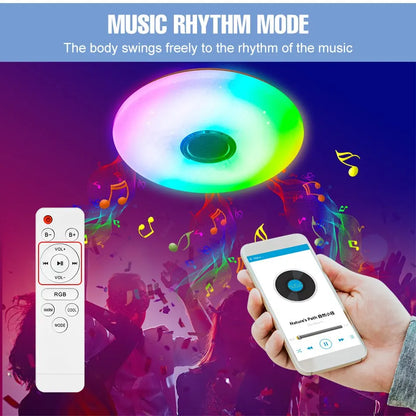 Modern RGB 60W Smart Ceiling Lights With Bluetooth & Remote Control AC220V