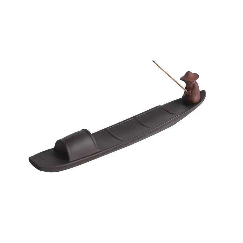 1pc Incense Clay Fisherman Fishing Incense Stick Holder