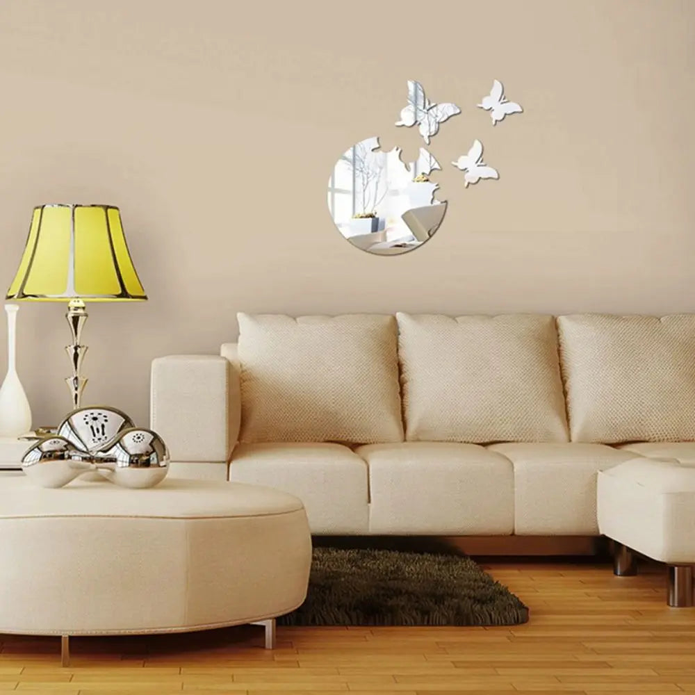 4pcs 3D Butterfly Mirror Wall Sticker Room Decor