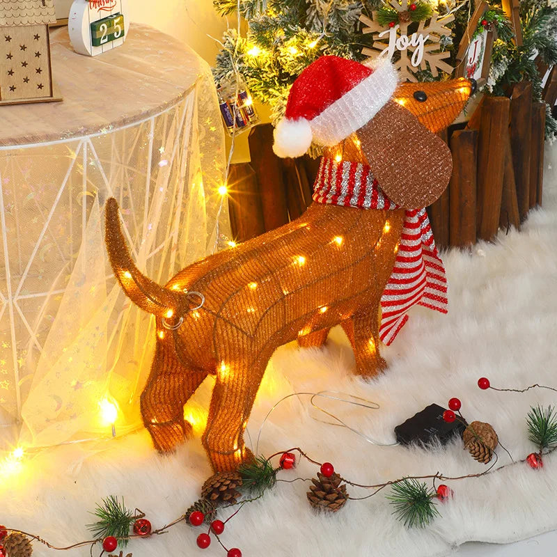 Christmas Lighted Dachshund Wiener Dog 2.3ft