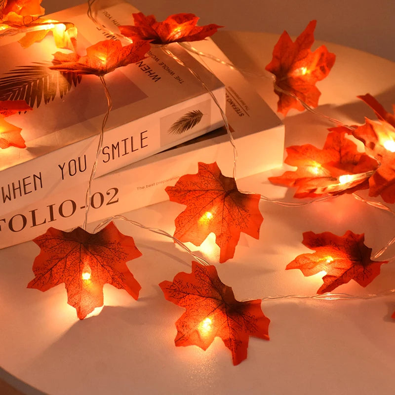 LED Maple Leaf Light String  Autumn Leaves