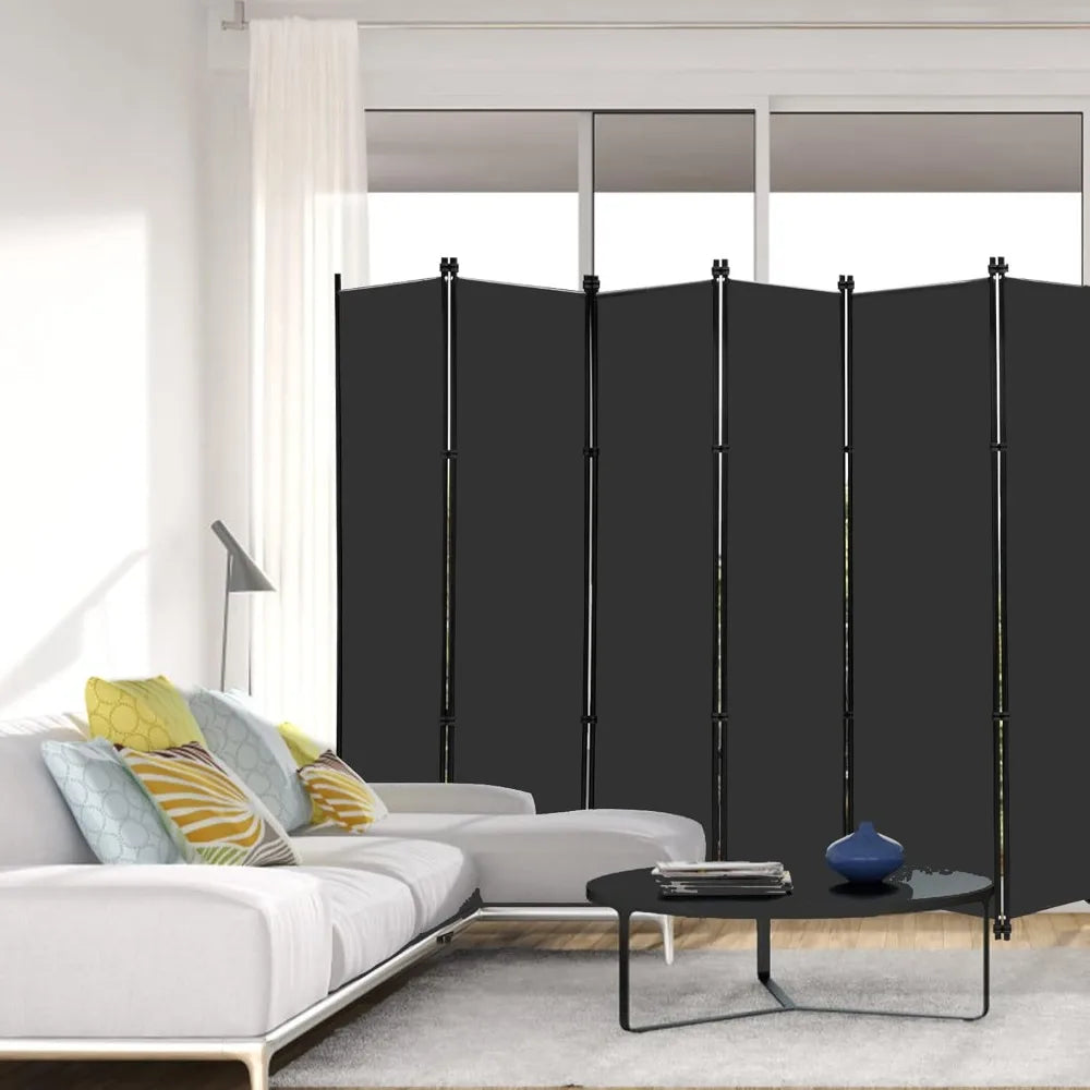 6 Panel Folding Privacy Screen 9ft Wide, 6ft Tall Room Divider Portable Wall Dividers