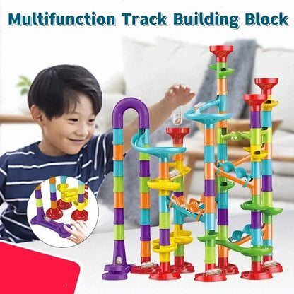 Marble Run Racetrack Building Blocks Kids 3D Maze Ball Roll Toy